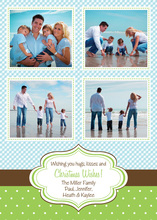 Gingham Holiday Crosshatch Dots Photo Cards