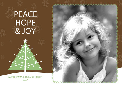 Peace Hope And Joy Silver Photo Cards