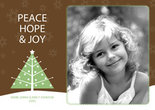 Peace Hope And Joy Brown Photo Cards