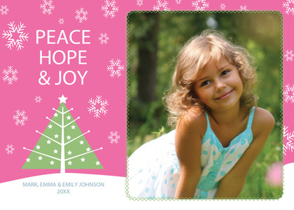 Peace Hope And Joy Silver Photo Cards