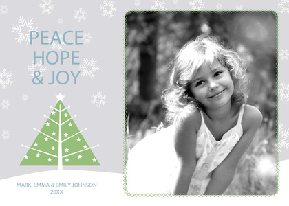 Peace Hope And Joy Brown Photo Cards