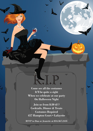 African American Halloween Witch Invitation