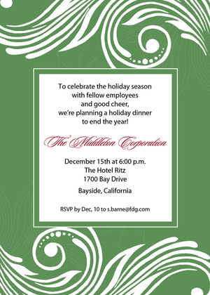 Holiday Red Swirl Invitations