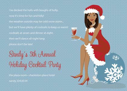 Blonde Cool Holiday Girl Invitations