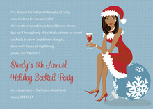 African American Santa Girl Invitations