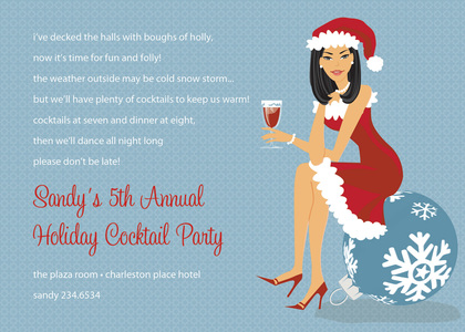 Brunette Holiday Girl Invitations