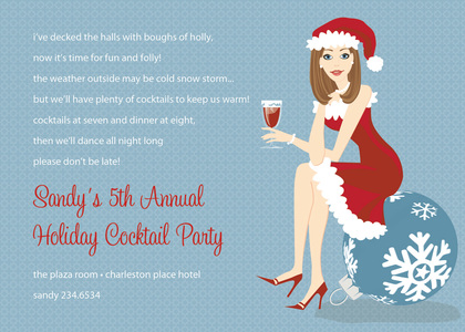 Blonde Cool Holiday Girl Invitations