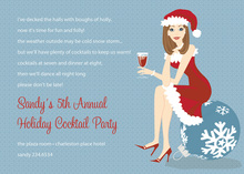 Brunette Holiday Tropical Girl Invitations