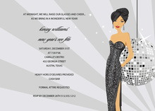 Glamorous Asian Disco Girl Bridal Shower Invitations