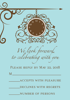 Tick Tock Pink RSVP Cards