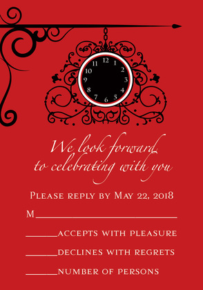 Tick Tock Pink RSVP Cards