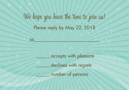 Tick Tock Light Aqua Invitations