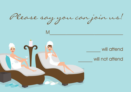 Spa Day Vanilla RSVP Cards