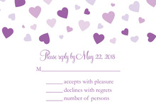 Shower Of Hearts Grape RSVP Cards