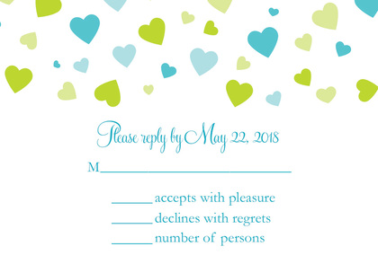 Shower Of Hearts Grape RSVP Cards