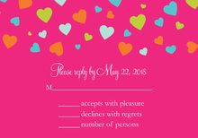 Shower Of Hearts Hot Pink RSVP Cards