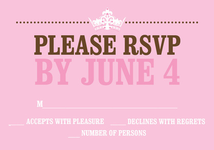 Queen For A Day Saphire RSVP Cards