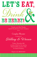 Holiday Red Eat Drink Marry Invitations