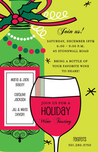 Dreaming of a Wine Christmas Holiday Invitations