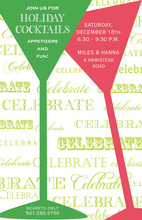 Festive Cheers Abstract Cocktail Invitations