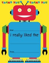 I am a Robot Kids Fill-in Thank You Cards