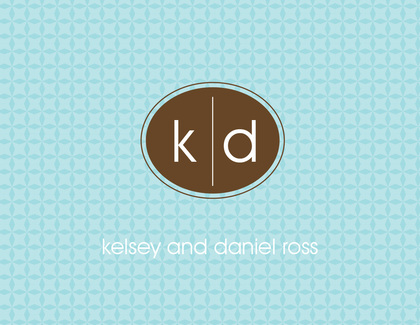 Bali Blue Monogram Brown Invitations