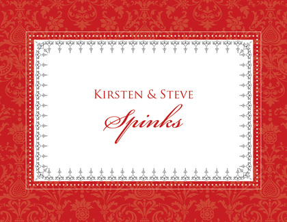 Damask Rehearsal Dinner Thank You Cards