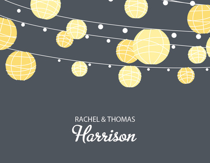 Yellow Lanterns Casual Charcoal Invitations