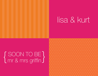 Squares Orange Pink Invitations