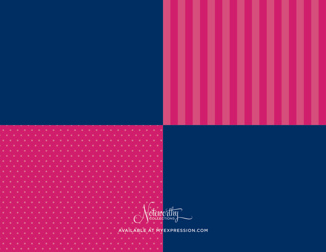 Squares Engagement Navy-Pink Thank You Cards