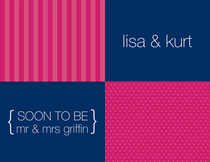 Squares Navy Pink Invitations