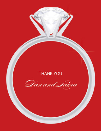 Wedding Solitaire Ring In Red Invitations
