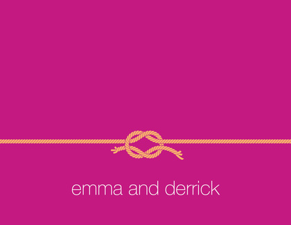 Tying The Knot Hot Pink Square Invitations