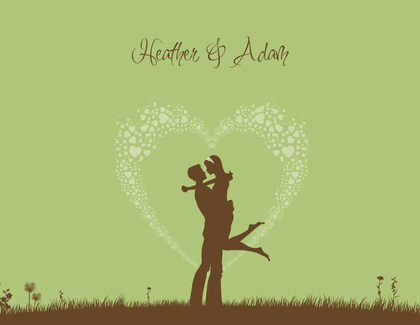 Silhouette Love Green Invitations