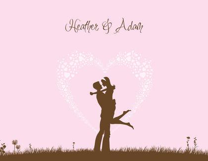 Silhouette Love Pink Invitations