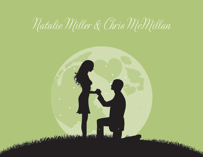 Moonlit Proposal Green RSVP Cards