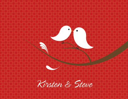 Love Birds Olive Thank You Cards