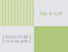 3 Squares Engagement Olive Thank You Cards