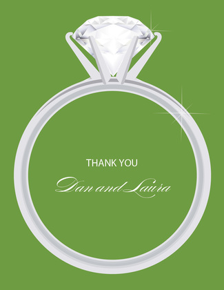 Solitaire Engagement Pink Thank You Cards