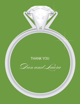 Solitaire Engagement Bali Thank You Cards