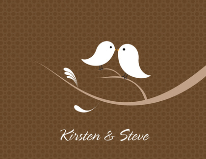 Love Birds Olive Thank You Cards