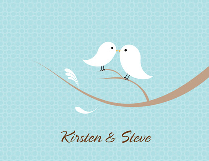 Love Birds Olive Thank You Cards