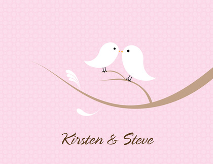 Love Birds Olive Thank You Cards