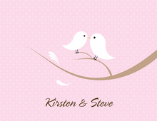 Love Birds Pink Thank You Cards