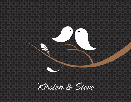 Lovely Birds Modern Black Invitations