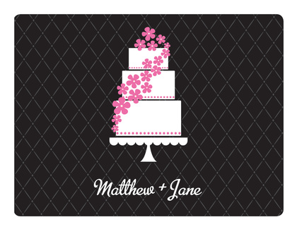 Pink Floral Cake RSVP Cards