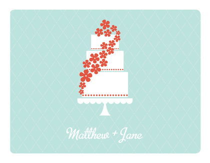 Modern Sweet Cake Blue Invitations