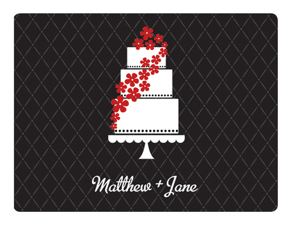 Rose Floral Cake RSVP Cards