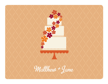 Sweet Cake Sassy Orange Invitations