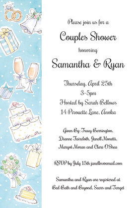Side Wedding Elements Collage Invitations
